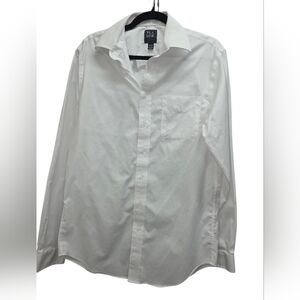 Jos. A. Bank Traveler Dress Shirt 15.5 36 Stark White Tailored Fit 100% Cotton